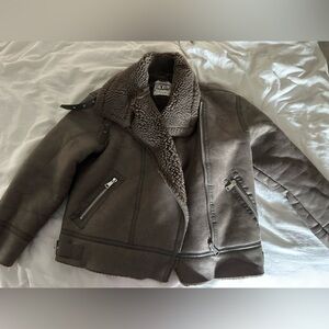 Zara Dark Brown Shearling Jacket